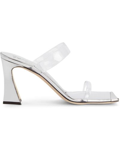 Giuseppe Zanotti Transparent Block-heel Mules - White