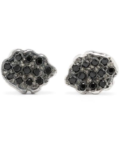 Rosa Maria Diamond-embellished Sterling Silver Earrings - Gray