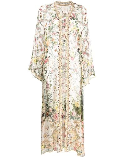 Camilla Renaissance Romance-print Silk Chiffon Kimono - Natural