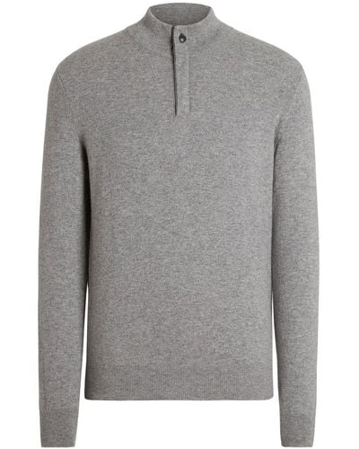 Zegna Oasi Mock-neck Cashmere Sweater - Gray