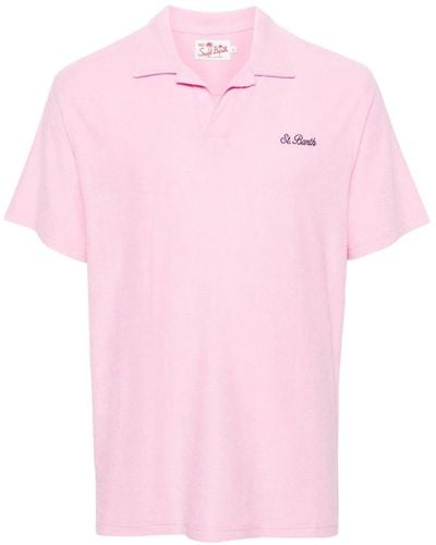 Mc2 Saint Barth Jeremy Terry-cloth Polo Shirt - Pink
