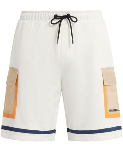Karl Lagerfeld Logo-print Jersey Shorts - White