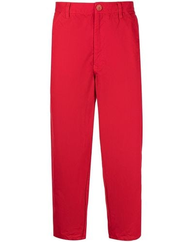 Comme des Garçons Pantalones capri de talle medio - Rojo