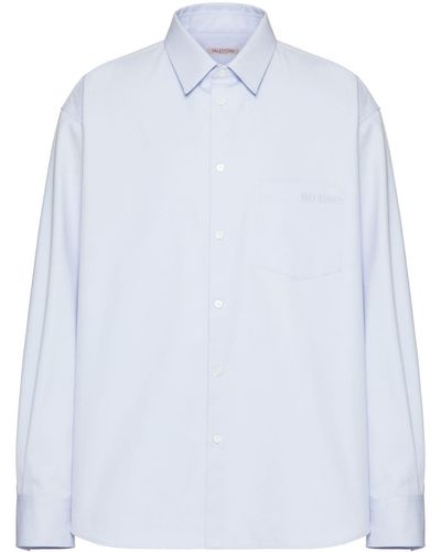 Valentino Overhemd Met Geborduurd Logo - Wit