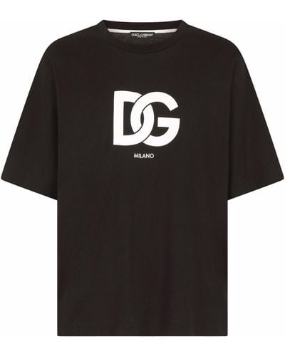 Dolce & Gabbana ドルチェ&ガッバーナ Dg ロゴプリント Tシャツ - ブラック