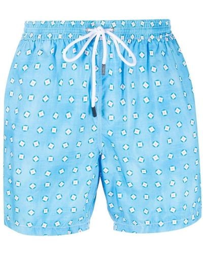 Barba Napoli Graphic-print Swim Shorts - Blue