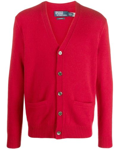 Polo Ralph Lauren V-neck Cashmere Cardigan - Red