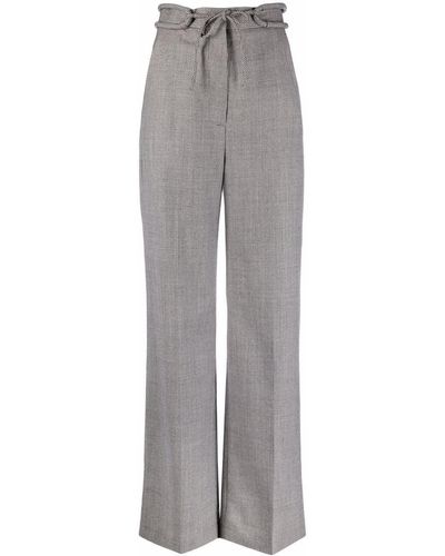 Nanushka Pantaloni a gamba ampia con motivo pied-de-poule - Grigio