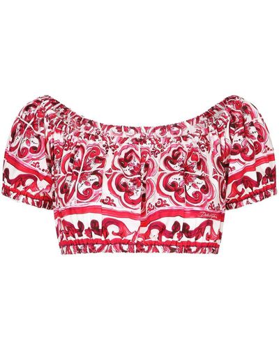 Dolce & Gabbana マジョリカ ブラウス - ピンク