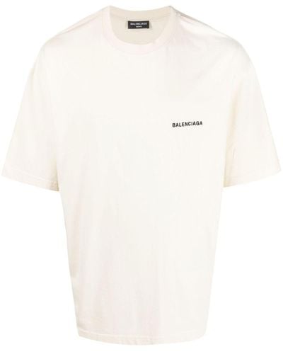 Balenciaga T-shirt en coton à logo imprimé - Blanc