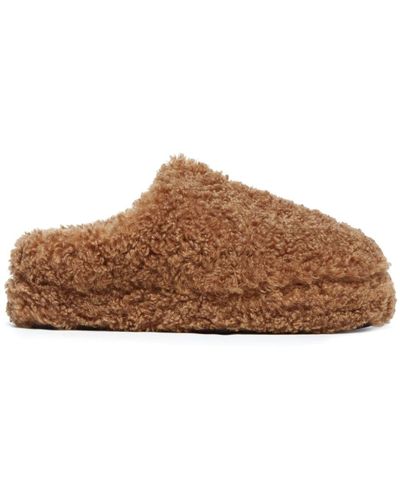 Apparis Faux-shearling Round-toe Slippers - Brown