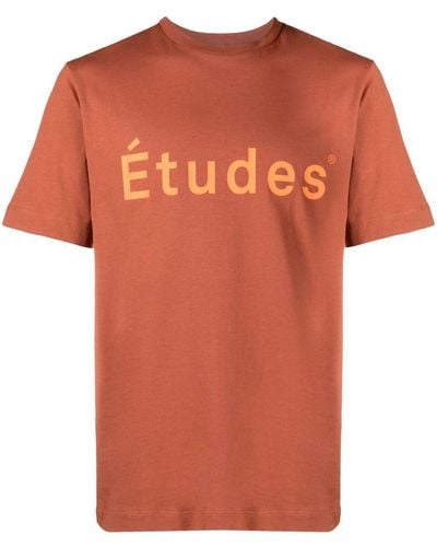 Etudes Studio T-Shirt aus Bio-Baumwolle mit Print - Orange