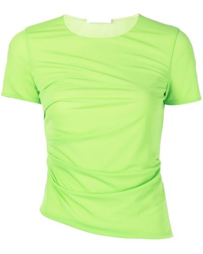 Helmut Lang T-Shirt mit Rüschendetail - Grün