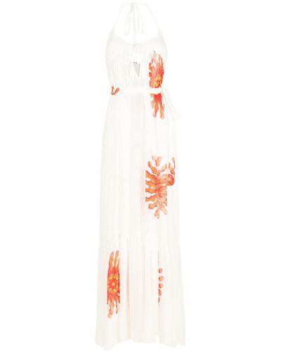 Amir Slama Silk Long Dress - White