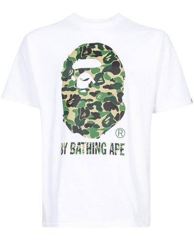 A Bathing Ape Abc Camo "white/green Camo" Tシャツ - ホワイト