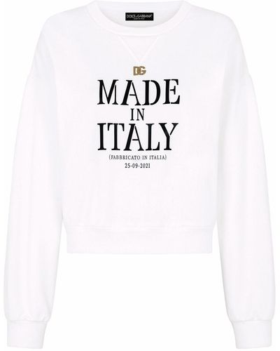 Dolce & Gabbana Sweatshirt mit Slogan-Print - Weiß