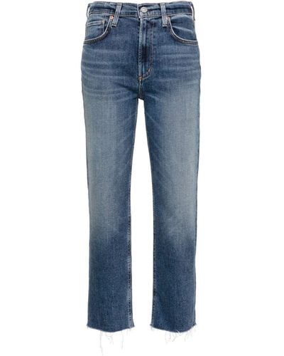Citizens of Humanity Halbhohe Cropped-Jeans - Blau