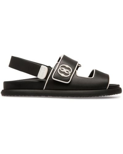 Bally Piped-trim Leather Sandals - Black