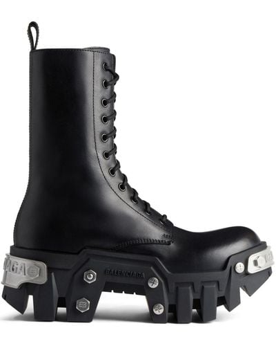 Balenciaga Bulldozer Platform Lace-up Boots - Black