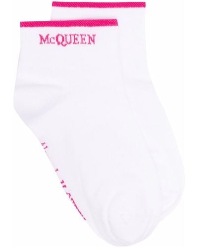 Alexander McQueen Logo-knit Socks - White