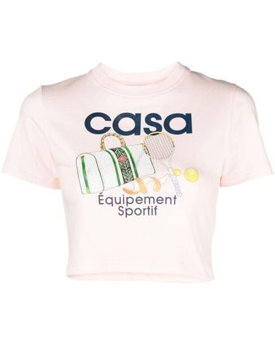 Casablancabrand Equipement Sportif Cropped T-Shirt - White