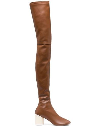 MM6 by Maison Martin Margiela Anatomic Stretch Thigh Boots - Brown