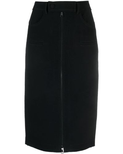 N°21 Mid-rise Zip-up Midi Skirt - Black