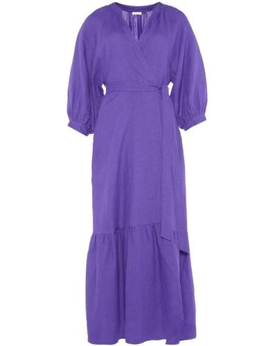 Eres Joie Linen Maxi Dress - Purple