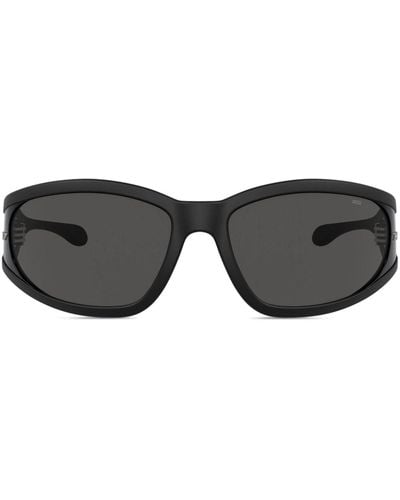 DIESEL Ergonomische Sonnenbrille mit Logo-Schild - Schwarz