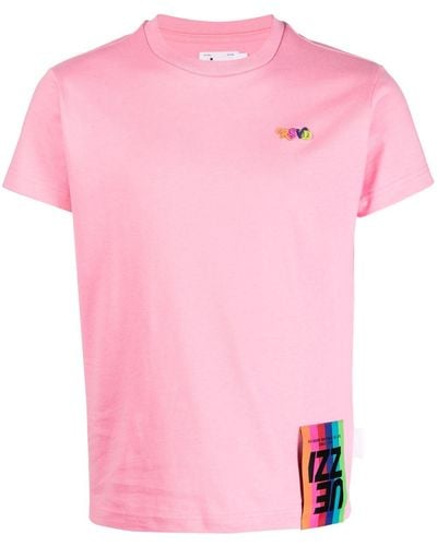 Izzue T-Shirt mit Logo-Patch - Pink