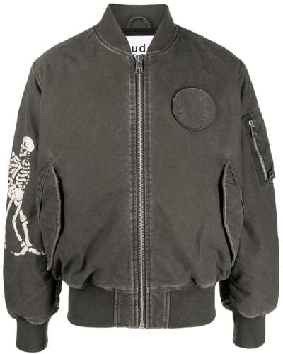 Etudes Studio Horizon Skeletons Cotton Bomber Jacket - Black