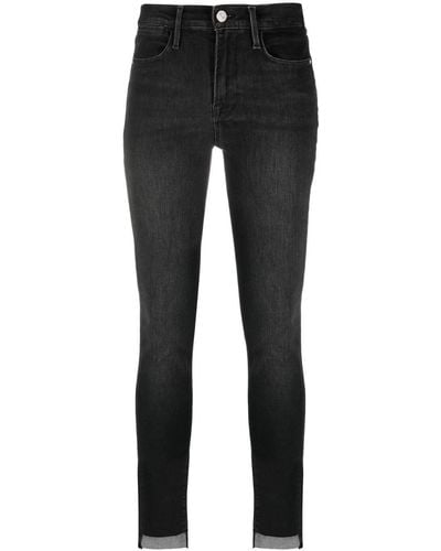 FRAME Le High Skinny Raw-hem Jeans - Black
