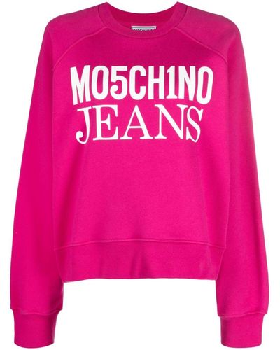 Moschino Sweat à logo imprimé - Rose