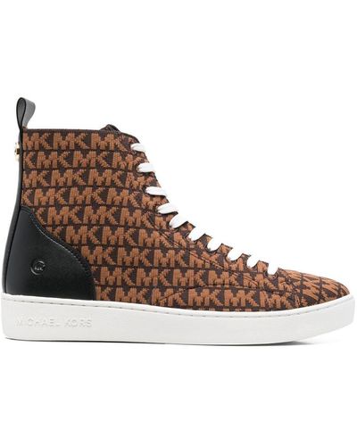 Michael Kors Edie Knitted High-top Sneakers - Brown