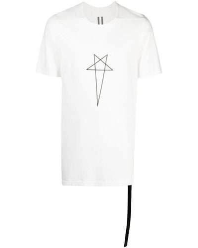 Rick Owens DRKSHDW Star-logo Crew-neck T-shirt - White