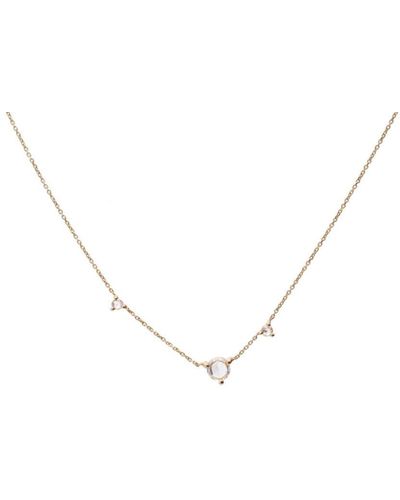 Wwake 14kt Yellow Gold Three-step Diamond Necklace - White