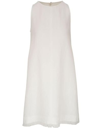 Antonelli Sleeveless Frayed Midi Dress - White