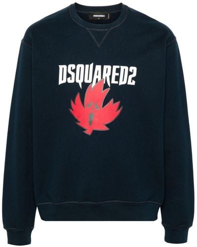 DSquared² Sweatshirt mit Logo-Print - Blau