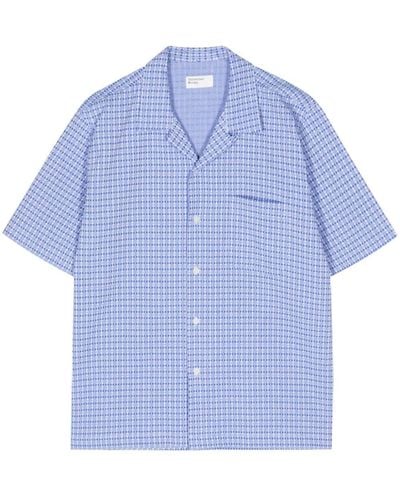 Universal Works Road textured cotton shirt - Blau