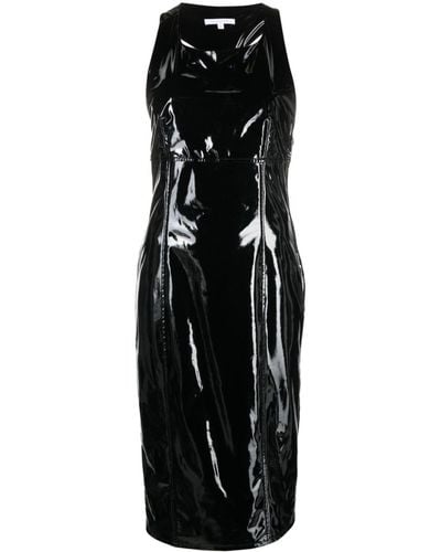 Patrizia Pepe High-shine Buckled Midi Dress - Black