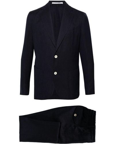 Eleventy Single-breasted Wool Blend Suit - Blue
