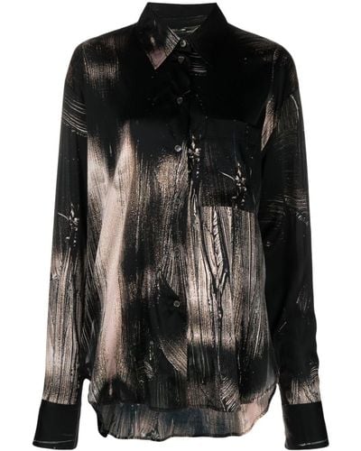 Louisa Ballou Chemise à motif abstrait - Noir