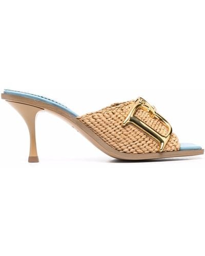 DSquared² D2 Logo Heel Mules - Metallic