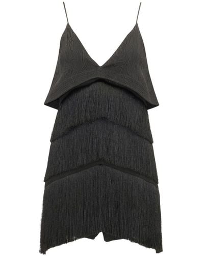 Alexis Mini-jurk Met Franje - Zwart