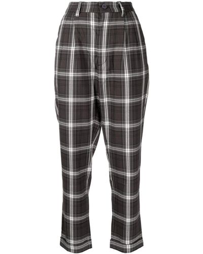 Chocoolate Check Tapered Pants - Gray