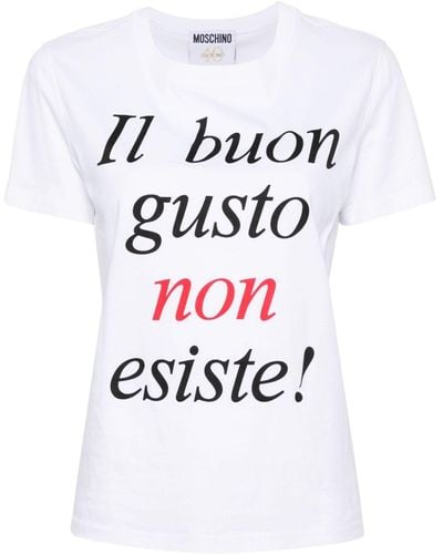 Moschino Camiseta con eslogan estampado - Blanco