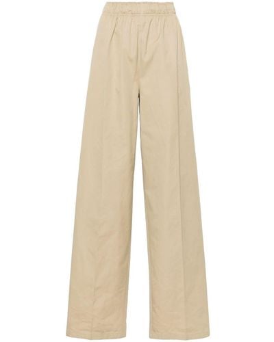 Prada Pantalon en coton à coupe ample - Neutre