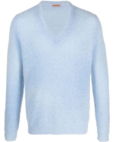Barena V-neck Merino Sweater - Blue