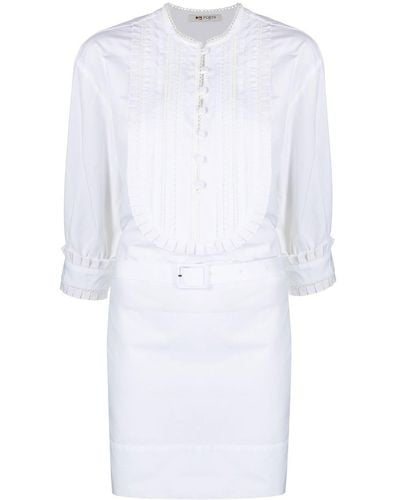Ports 1961 Embroidered Cotton Short Dress - White