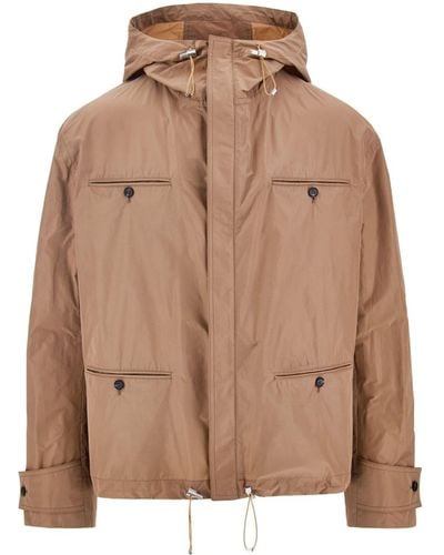 Ferragamo Pockets Hooded Jacket - Brown